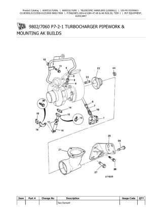 JCB 535-95 Telescopic Handlers (Loadall) Parts Catalogue Manual (Serial Number 01036561-01185999)