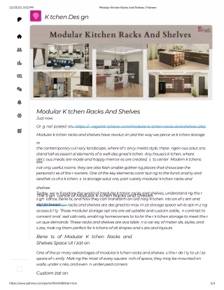 Modular Kitchen Racks And Shelves