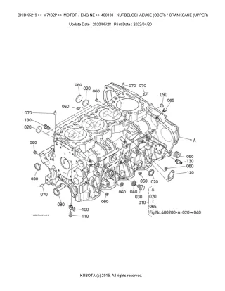 Kubota M7132P Tractor Parts Catalogue Manual (Publishing ID BKIDK5219)