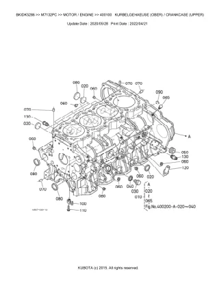 Kubota M7132PC Tractor Parts Catalogue Manual (Publishing ID BKIDK5286)