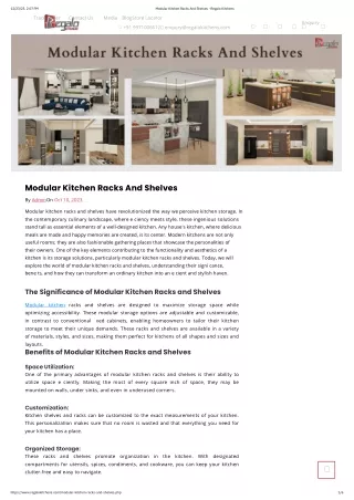 Modular Kitchen Racks And Shelves