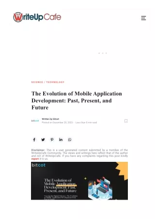 The Evolution of Mobile Application Development Past, Present, and Future