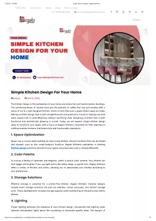 Simple Kitchen Design For Your Home