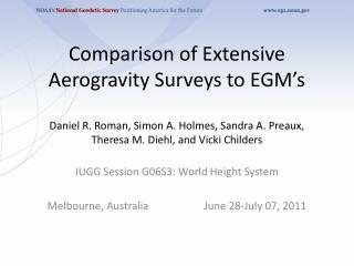 IUGG Session G06S3: World Height System Melbourne, Australia June 28-July 07, 2011
