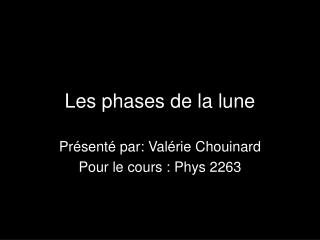 Les phases de la lune