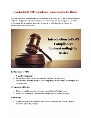 Introduction to POPI Compliance_ Understanding the Basics