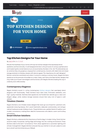 Top Kitchen Designs For Your Home