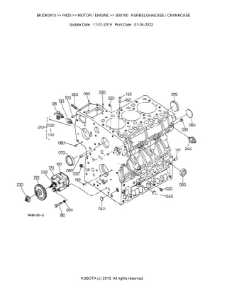 Kubota R420 Wheel Loader Parts Catalogue Manual (Publishing ID BKIDK0413)