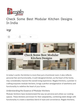 Check Some Best Modular Kitchen Designs In India