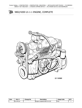 JCB 714 ADT ARTICULATED DUMP TRUCK Parts Catalogue Manual (Serial Number 00830001-00830177)