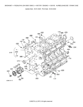 Kubota R520 ALPHA (SN 50001-50661) Wheel Loader Parts Catalogue Manual (Publishing ID BKIDK0487)