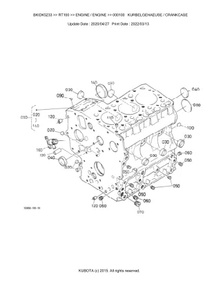 Kubota RT100 Wheel Loader Parts Catalogue Manual (Publishing ID BKIDK5233)