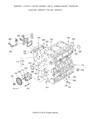 Kubota ST341C Tractor Parts Catalogue Manual (Publishing ID BKIDK5261)