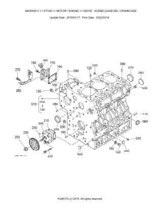 Kubota STV40 Tractor Parts Catalogue Manual (Publishing ID BKIDK0511)