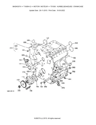 Kubota T1600H-G Lawn Tractor Parts Catalogue Manual (Publishing ID BKIDK0374)