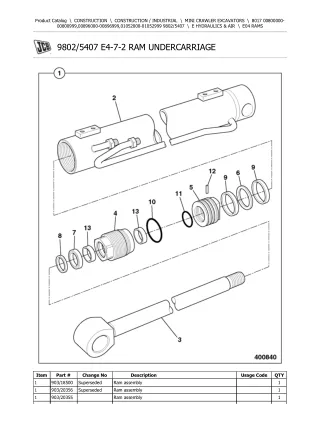 JCB 8017 Mini Crawler Excavator Parts Catalogue Manual (Serial Number 00800000-00800999)