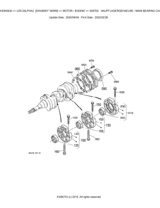 Kubota U35-3 ALPHA2 (SN 80001-84999) Excavator Parts Catalogue Manual (Publishing ID BKIDK0634)