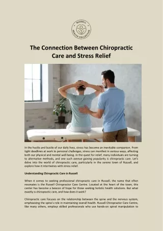 The Connection Between Chiropractic Care and Stress Relief