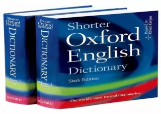 [✔PDF READ ONLINE✔] Shorter Oxford English Dictionary