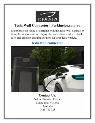 Tesla Wall Connector | Perkinelec.com.au