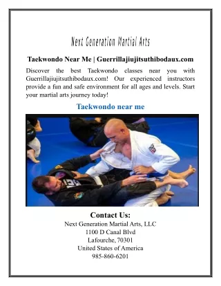 Taekwondo Near Me | Guerrillajiujitsuthibodaux.com