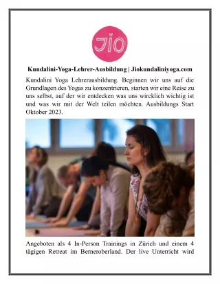 Kundalini-Yoga-Lehrer-Ausbildung | Jiokundaliniyoga.com