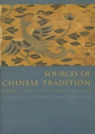 download⚡️[EBOOK]❤️ Sources of Chinese Tradition, Vol. 1