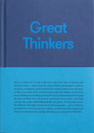 Pdf⚡️(read✔️online) Great Thinkers: Simple tools from sixty great thinkers to improve your life today. (The School of Li