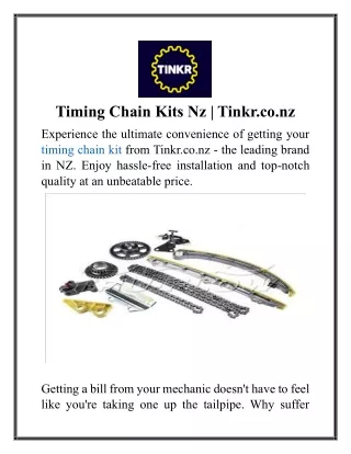 Timing Chain Kits Nz | Tinkr.co.nz