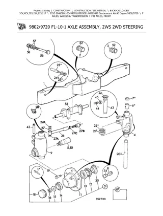 JCB 3CXE Centremount AA AB Engine BACKOHE LOADER Parts Catalogue Manual (Serial Number 00460001-00499999)