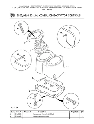 JCB 3CXSM-4 BACKOHE LOADER Parts Catalogue Manual (Serial Number 00930000-00959999)