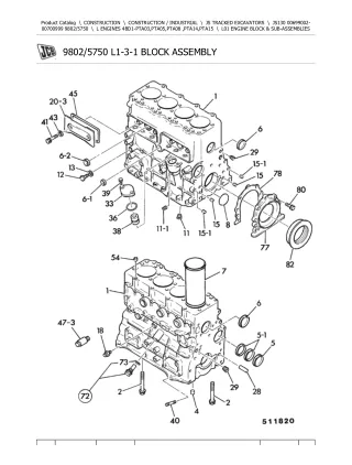 JCB JS130 TRACKED EXCAVATOR Parts Catalogue Manual (Serial Number 00699002-00700999)