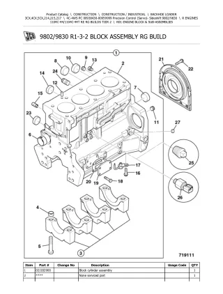 JCB 4C-4WS PC (Precision Control (Servo)- Sideshift) BACKOHE LOADER Parts Catalogue Manual (Serial Number 00938430-00959