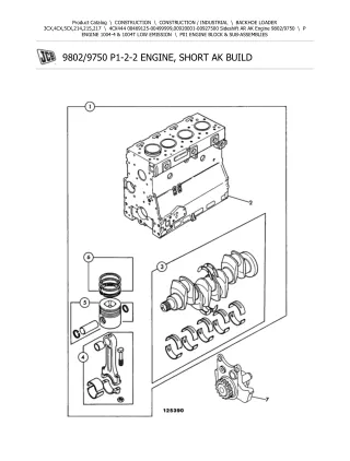 JCB 4CX 444 (Sideshift AR AK Engine) BACKOHE LOADER Parts Catalogue Manual (Serial Number 00469125-00499999)