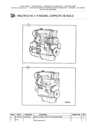 JCB 4CX 444 SUPER (Sideshift AWS) BACKOHE LOADER Parts Catalogue Manual (Serial Number 00430001-00459999)