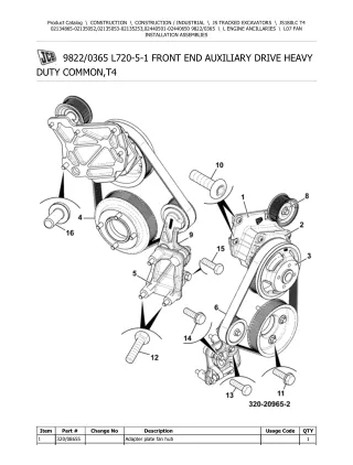 JCB JS180LC T4 TRACKED EXCAVATOR Parts Catalogue Manual (Serial Number 02135053-02135253)