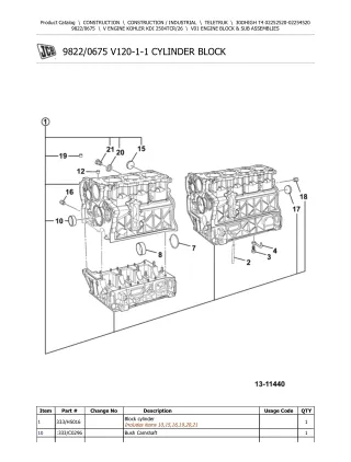 JCB 30D HIGH T4 Teletruk Parts Catalogue Manual (Serial Number 02252520-02254520)