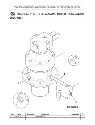 JCB JS190LC T4 TRACKED EXCAVATOR Parts Catalogue Manual (Serial Number 02135254-02135354)