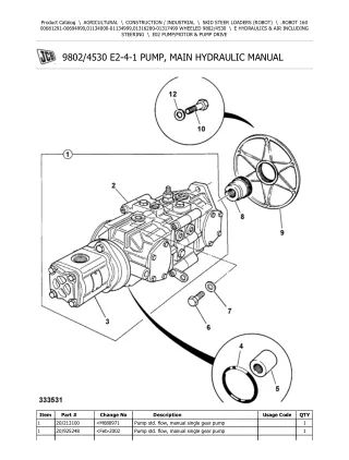 JCB 160 SKID STEER LOADER (ROBOT) Parts Catalogue Manual (Serial Number  00681291-00694999)