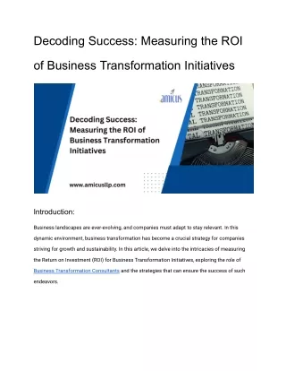 Decoding Success_ Measuring the ROI of Business Transformation Initiatives