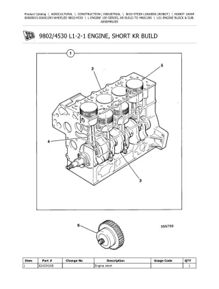 JCB 160HF Robot Parts Catalogue Manual (Serial Number  00680015-00681290)