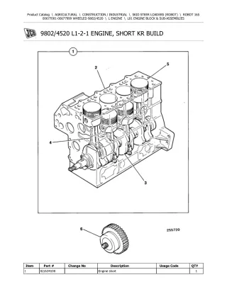 JCB 165 Robot Parts Catalogue Manual (Serial Number  00677001-00677999)