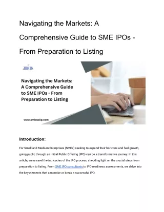 Navigating the Markets_ A Comprehensive Guide to SME IPOs - From Preparation to Listing