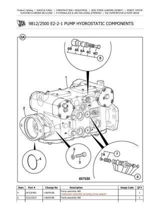 JCB 190THF Robot Parts Catalogue Manual (Serial Number  01407000-01409999)