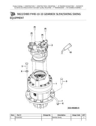 JCB JS235HD T4 TRACKED EXCAVATOR Parts Catalogue Manual (Serial Number 02135355-02137855)