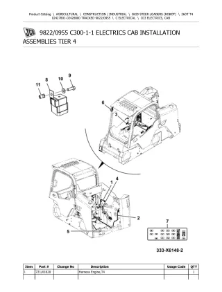 JCB 260T T4 TRACKED Robot Parts Catalogue Manual (Serial Number 02427801-02428800)