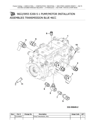 JCB 300 T4 SKID STEER LOADER (ROBOT) Parts Catalogue Manual (Serial Number  02427801-02428800)