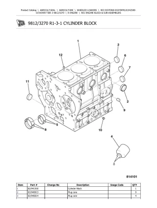 JCB 403 TIER 3 Wheeled Loader Parts Catalogue Manual (Serial Number 01542500-01543499)