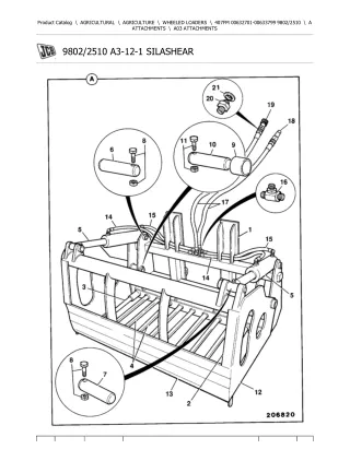 JCB 407FM Wheeled Loader Parts Catalogue Manual (Serial Number 00632701-00633799)