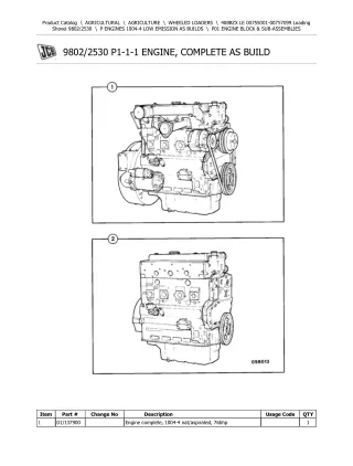 JCB 408BZX LE Loading Shovel Parts Catalogue Manual (Serial Number 00755001-00757099)